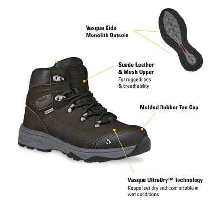 Vasque St. Elias UltraDry Hiking Boots - Kids' 5
