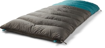 Kelty Galactic 30 Sleeping Bag - Men's - 2020 3/4 foot view  (Peat/Deep Teal)