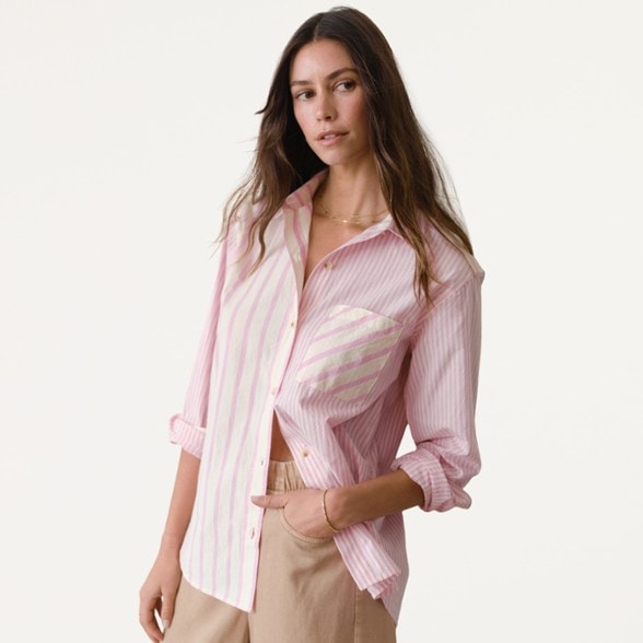 On Body Image of color Pink Stripe