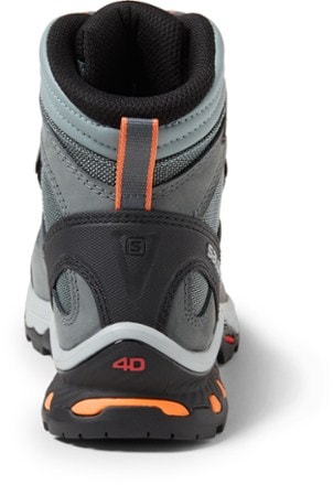 Salomon Quest 4D 3 GTX Hiking Boots - Women's Back view (Lead/Stormy Weather/Paradise)