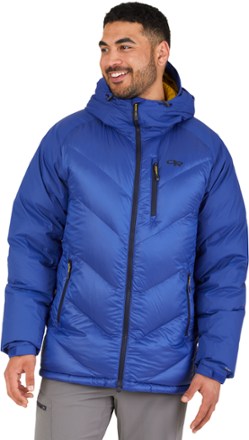 outdoor research alpine down hooded jacket