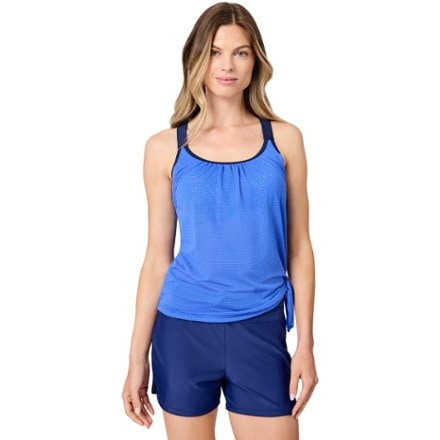 Free Country Side Tie Blouson Tankini Swimsuit Top - Women's 0