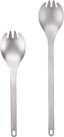 Snow Peak Titanium Spork - Long Additional (shorter) spork not included; shown only for scale