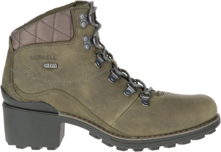 merrell chateau mid lace faux fur trimmed waterproof boot