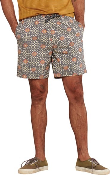 On Body Image of color Straw Geo Flower Print