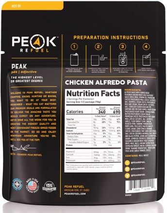 PEAK REFUEL Chicken Alfredo Pasta - 2 Servings 1