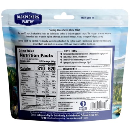 Backpacker's Pantry Creme Brulee - 2 Servings 1