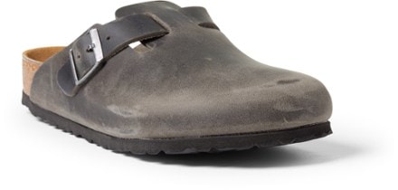 Birkenstock Boston Soft Footbed Clogs - Men's 3/4 front view (Iron)