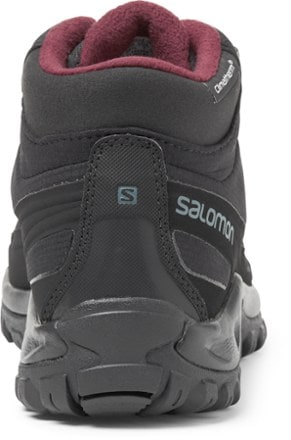 Salomon Shelter CS WP Boots - Women's Back view (Black/Ebony/Wine Tasting)