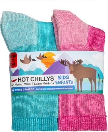 Hot Chillys Youth Wool Trail Socks - 4 Pairs - Kids' 1