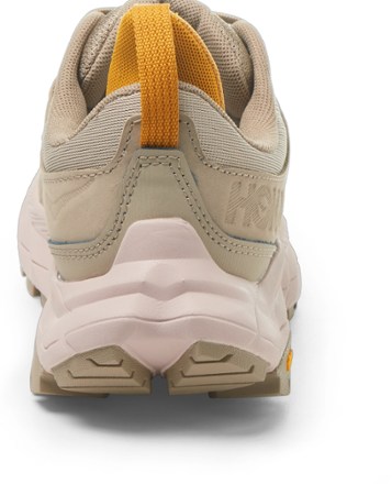 HOKA Anacapa Breeze Low Hiking Shoes - Women's Back view (Oxford Tan/Peach Whip)