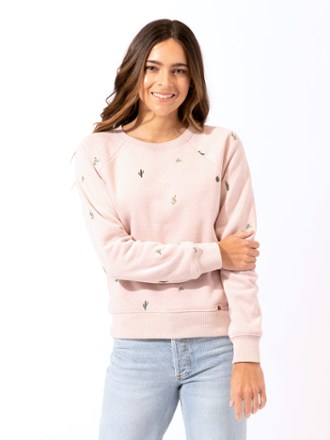 Threads 4 Thought Cacti Embroidery Triblend Crew Sweatshirt - Women's 0