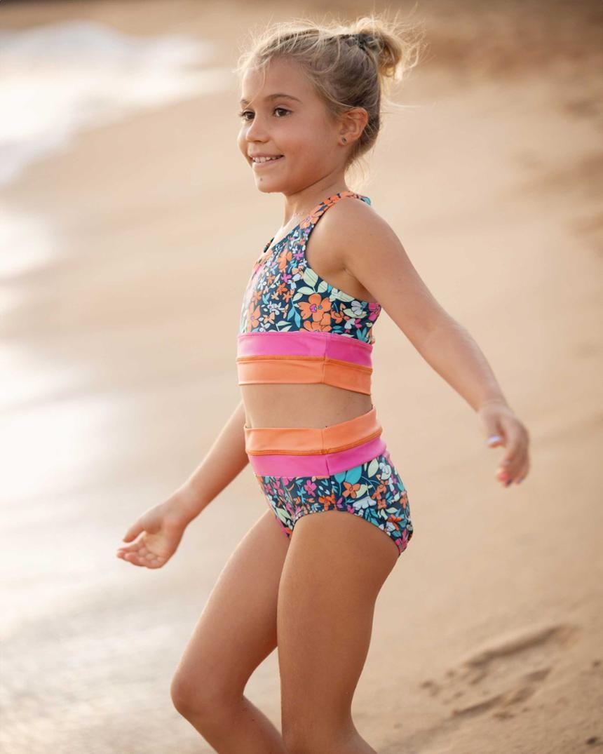 Location Image for Mini Cut Back Crop Swimsuit Set - Girls'