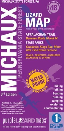 Purple Lizard Maps Michaux Pennsylvania State Parks & Forests Map - 3rd Edition 0