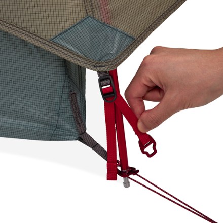 MSR Hubba Hubba LT 2 Tent All-metal corner hardware and stake loop