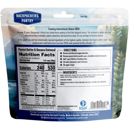 Backpacker's Pantry Peanut Butter Banana Oatmeal - 1 Serving 1