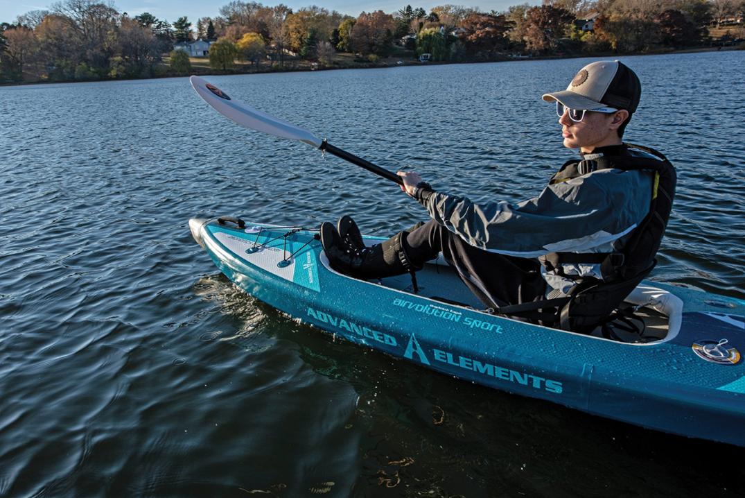 Location Image for AirVolution Sport Recreational Sit-On-Top Inflatable Kayak with Pump - 10'