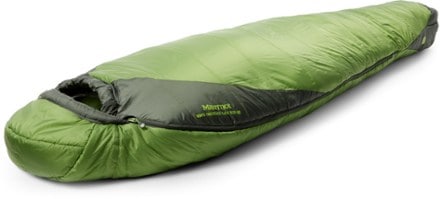 Marmot Trestles Elite Eco 30 Sleeping Bag - Women's 3/4 head view (Wheatgrass/Crocodile)