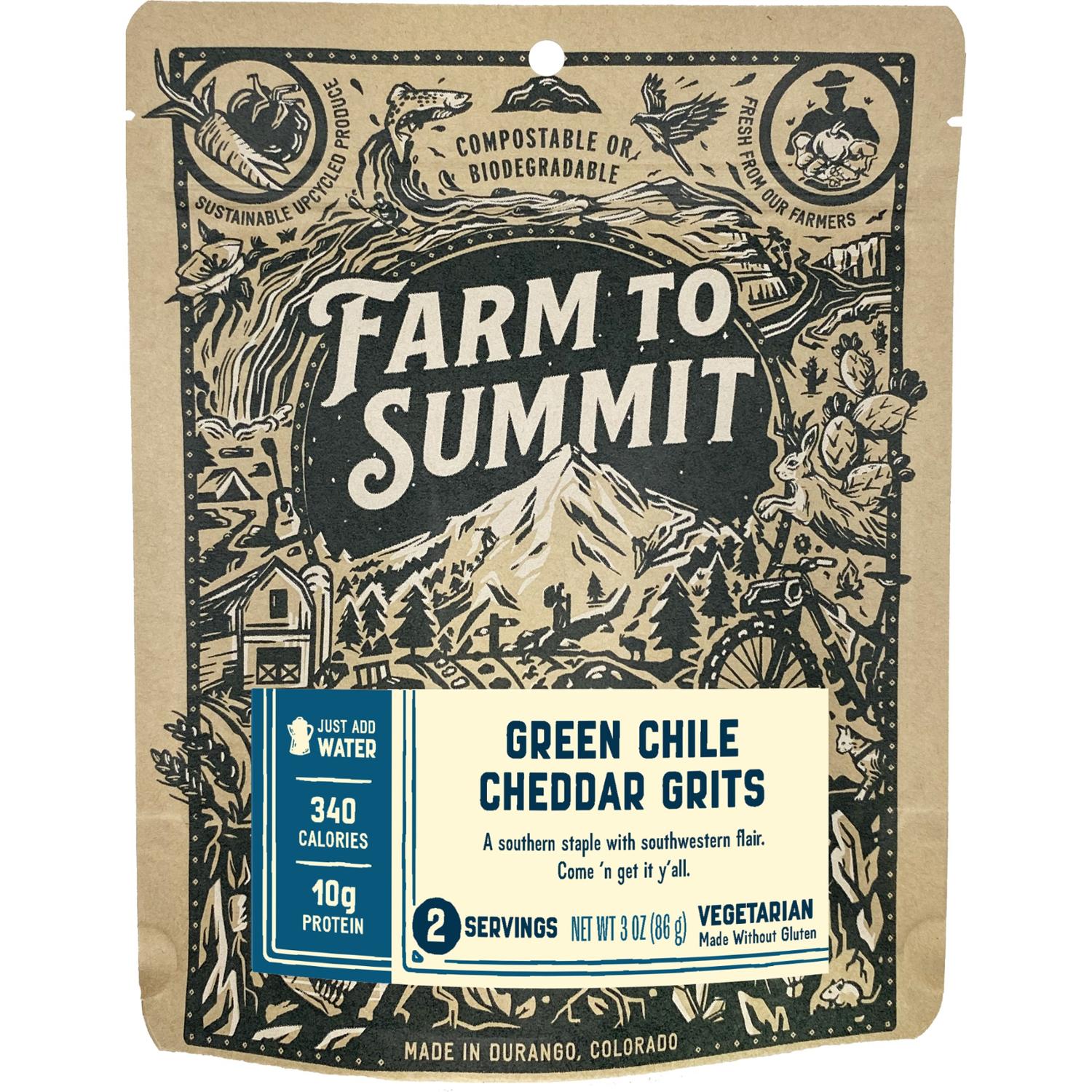 Green Chile Cheddar Grits - 2 Servings