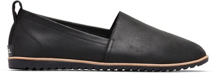 black leather womens slip on shoes