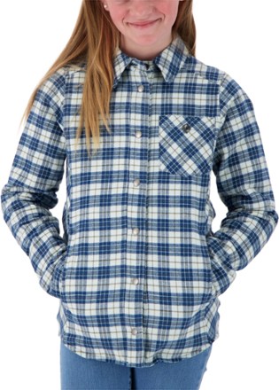 Obermeyer Avery Flannel Insulated Shirt Jacket - Icy Mey Plaid - Girls' 1