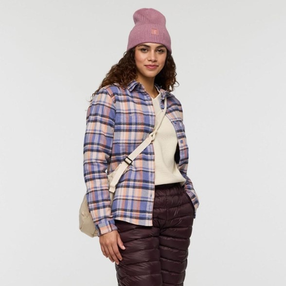 On Body Image of color Blue Smoke/Quartz Plaid