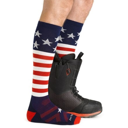 Darn Tough Captain Stripe Over-the-Calf Midweight Ski and Snowboard Socks - Men's 1