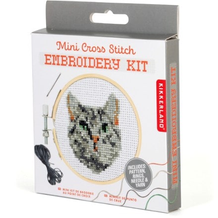 Kikkerland Tabby Cat Mini Cross Stitch Embroidery Kit 2