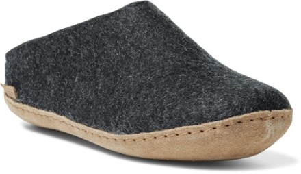 glerups Model B Slip-On Slippers - Women's 3/4 view (Charcoal)