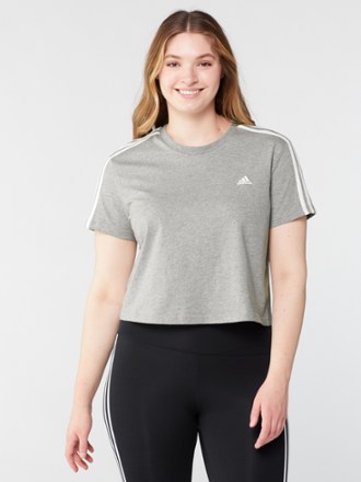 adidas Essentials Loose 3-Stripes Crop T-Shirt - Women's 1
