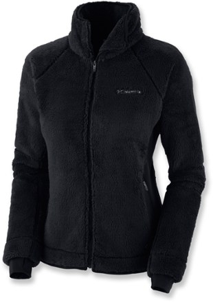 black fuzzy columbia jacket