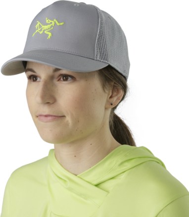short brim trucker hat
