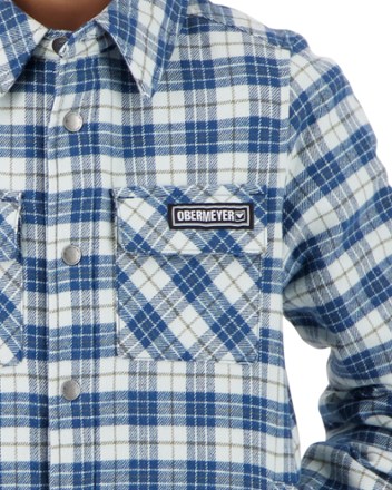 Obermeyer Avery Flannel Insulated Shirt Jacket - Icy Mey Plaid - Boys' 6