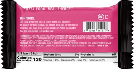 Kate's Real Food Oatmeal Cranberry & Almond Bar 1