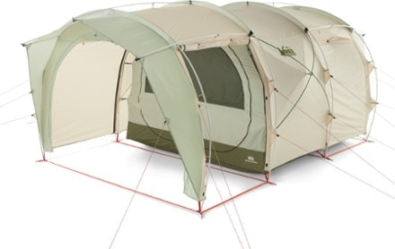 REI Co-op Wonderland X Tent 3/4 front view with rainfly (Wisp Gray)