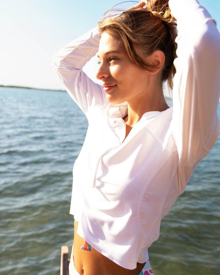 Location Image for Cropped Half-Zip Rashguard - Women's