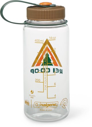 REI Co-op Nalgene Sustain Graphic Wide-Mouth Water Bottle - 16 fl. oz. Back view (Apex/Clear)