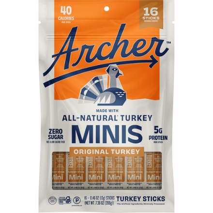 Country Archer Jerky Co. All-Natural Turkey Mini Sticks - Package of 16 0