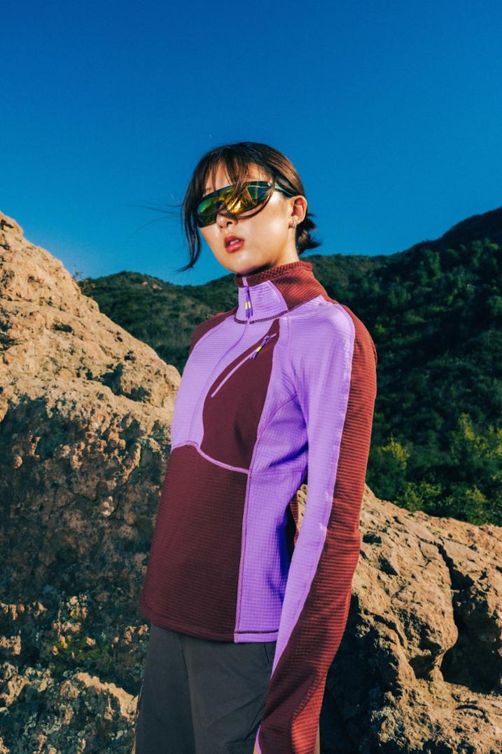 Location Image for Joytrek Grid Fleece Zip-Neck Pullover - Women's