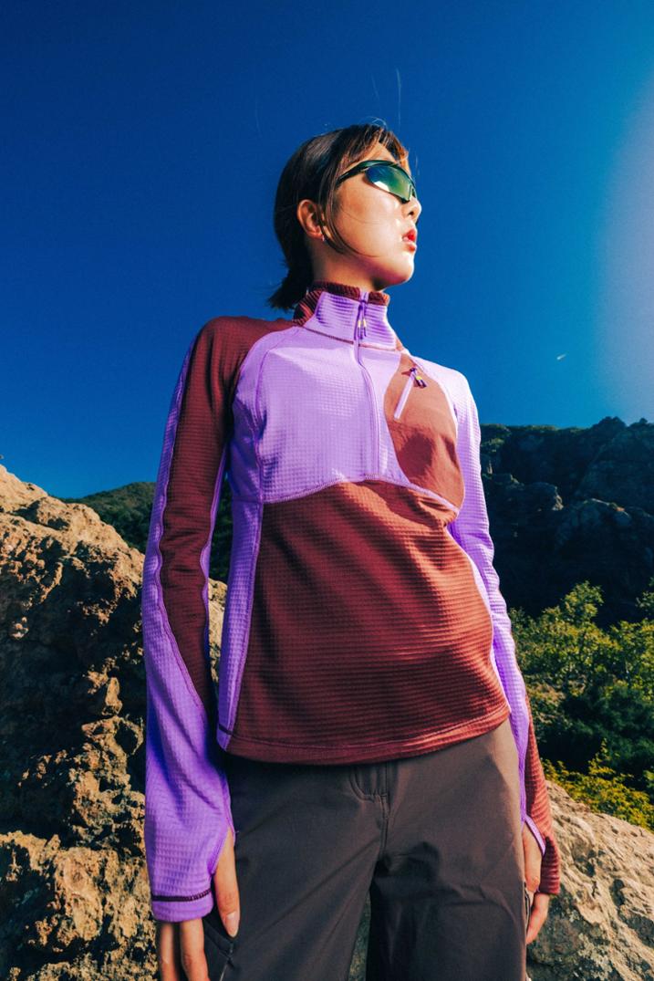 Location Image for Joytrek Grid Fleece Zip-Neck Pullover - Women's