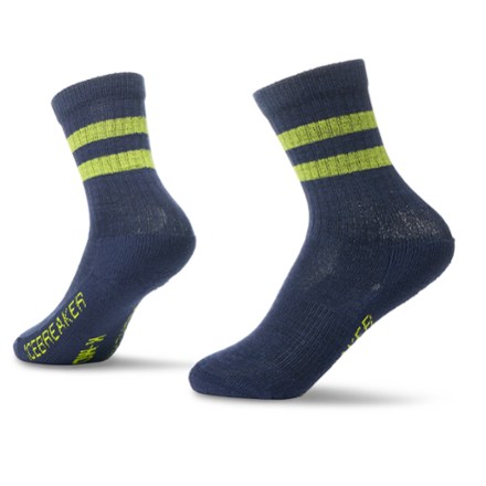 Icebreaker Hike Light Crew Macro Stripe Socks Blue M