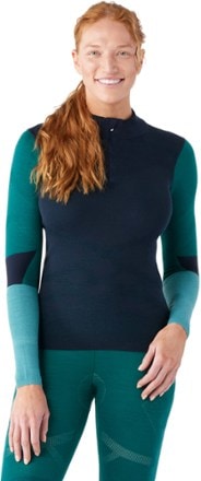 Smartwool Intraknit Merino Colorblock Quarter-Zip Base Layer Top - Women's 1