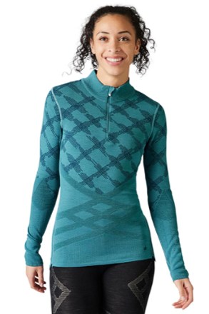 Smartwool Intraknit Thermal Merino Pattern Quarter-Zip Base Layer Top - Women's 1