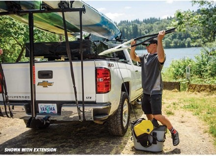 Yakima LongArm Truck Bed Extender Rack Extension In Use (LongArm Truck Bed Extender Rack sold separately)