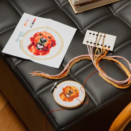 Kikkerland Mini Cross Stitch Embroidery Kit - Dog 2