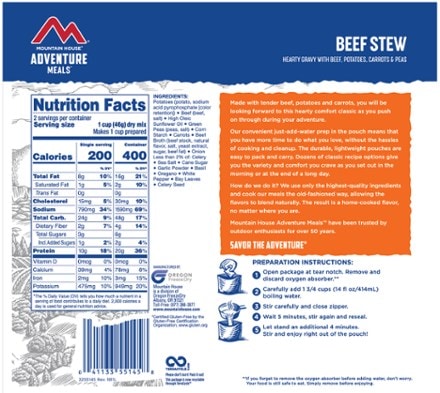 Mountain House Beef Stew - 2 Servings 1