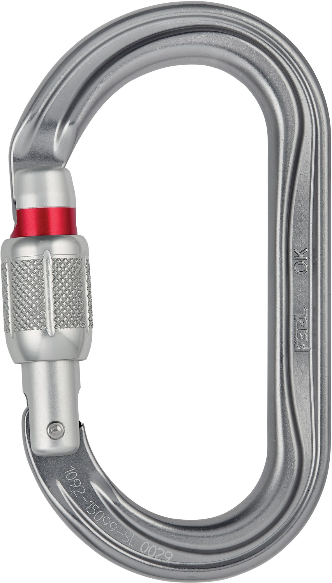 Petzl OK Oval Screwgate Locking Carabiner Gray
