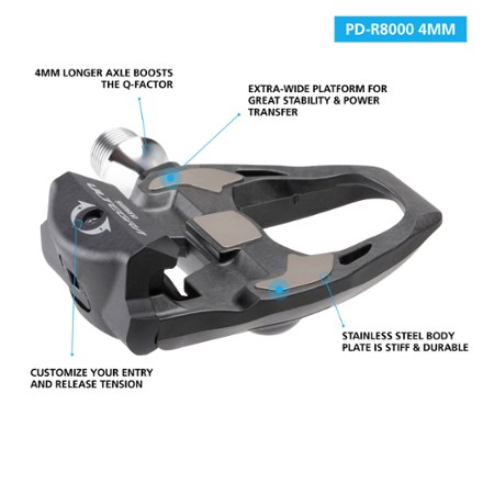 Shimano PD-R8000 Ultegra SPD-SL Pedals - Plus 4 mm Axle
