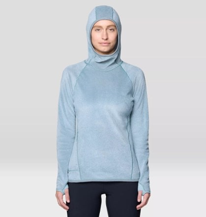 Mountain Hardwear AirMesh Long-Sleeve Hoody - Women's Reversible: brushed backer side out (ICE SHADOW)