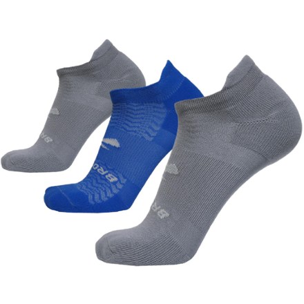 Brooks Run-In No Show Socks - Package of 3 Multi-Colored L